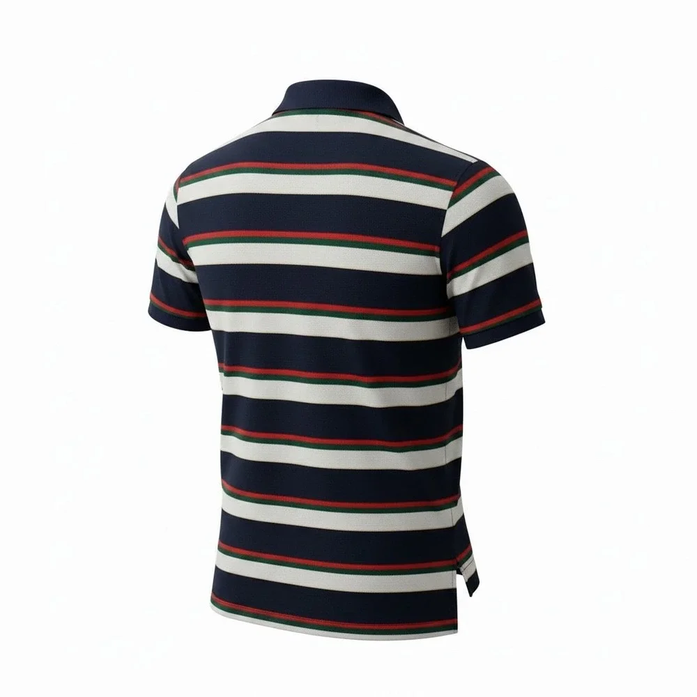 Polo Ralph Lauren Mens XXL Custom Fit Striped Polo Shirt Navy‎ Blue Red Green